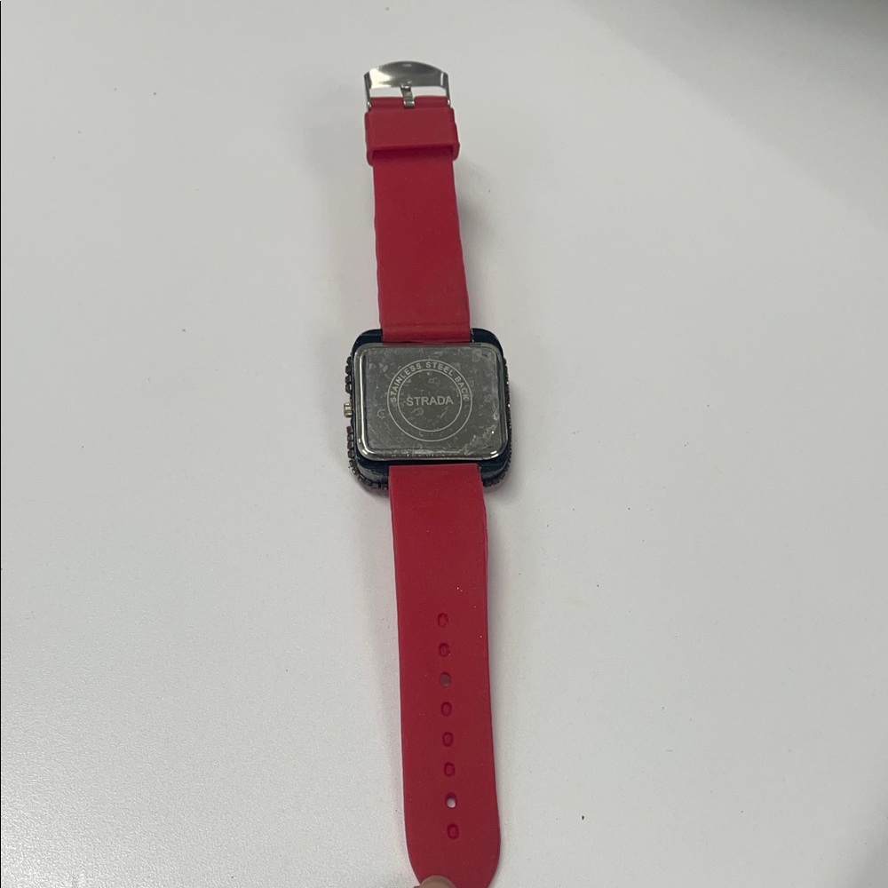 Strada Red Crystal-Embellished Watch - Picture 3 of 4